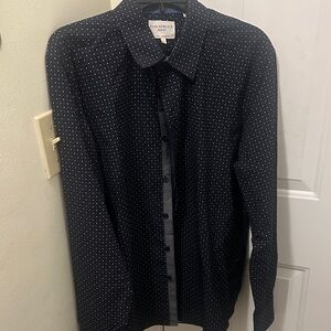 Construct slim fit  Men's Navy Polka Dot Shirt 4 way stretch